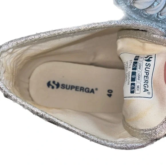 Superga Silver Studded High Top Sneakers - Picture 5 of 6